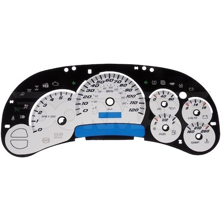 Motormite Instrument Cluster Upgrade Kit- White W/, 10-0103B 10-0103B